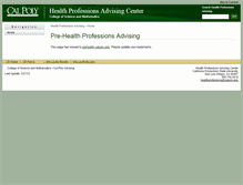 Tablet Screenshot of healthprofessions.calpoly.edu